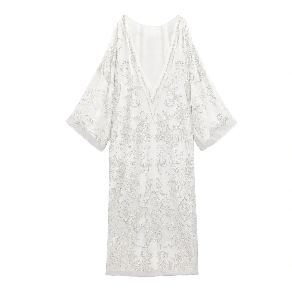 Zara Embroidered Beaded Tunic Dress - Picture 10 of 16